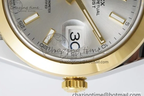 1226 Vibrant DateJust 41 SS YG Polished Bezel KING 1:1 Best Edition 904L Steel Silver Dial on Jubilee Bracelet VR 2224